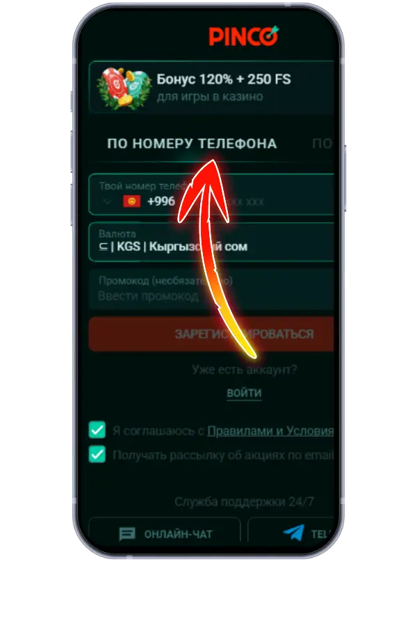 Поле для ввода номера телефона